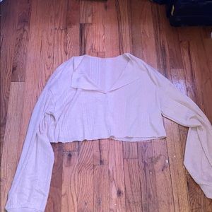 sheer light cropped shirt